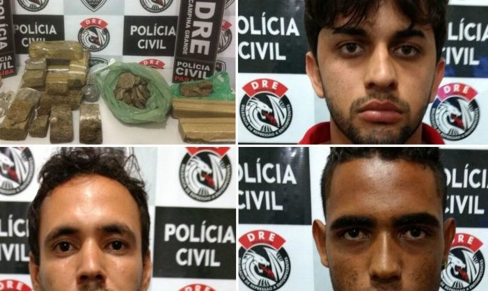 Polícia prende suspeitos de tráfico e apreende 15 quilos de maconha em Campina Grande