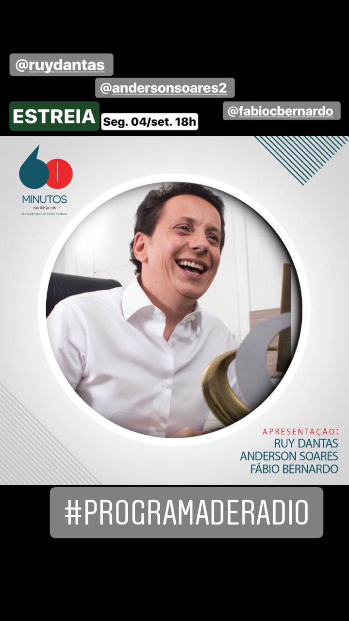 Ruy Dantas estreia no comando do “60 Minutos” a partir desta segunda na Arapuan FM 95,3