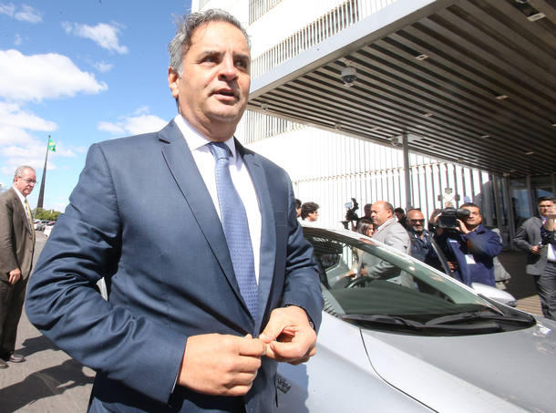 BRASÍLIA DF BSB 04/07/2017 POLÍTICA / MANDATO / AÉCIO NEVES - senador Aécio Neves (PSDB-MG) retoma seu mandato no predio do senado federal. FOTO ANDRÉ DUSEK/ESTADÃO