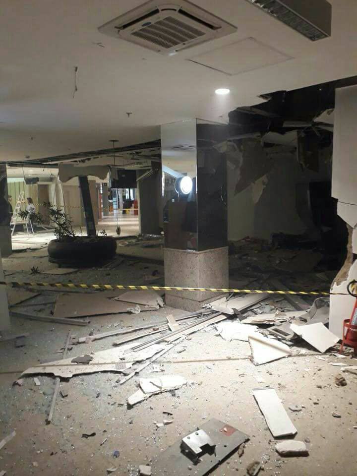 Bando com cerca de 20 homens fortemente armados arrombam shopping e explodem agência da Caixa em Campina Grande