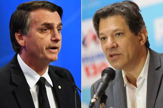 Pesquisa Ibope desta segunda: Bolsonaro amplia vantagem e tem 59% contra 41% de Haddad em votos válidos