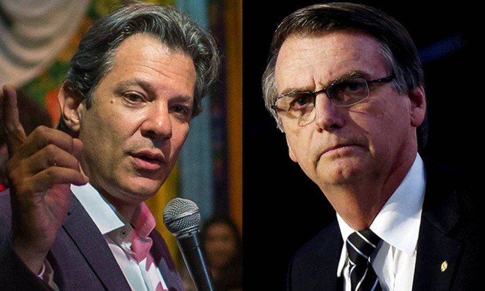 Pesquisa Ibope divulgada nesta terça aponta Bolsonaro com 14% na frente de Haddad