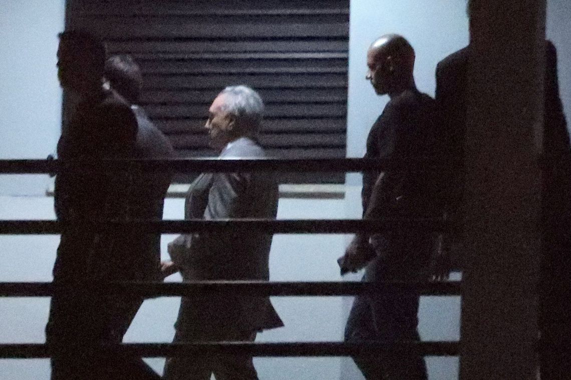 O ex-presidente Michel Temer chega na Superintendência Regional da Polícia Federal no Rio de Janeiro.