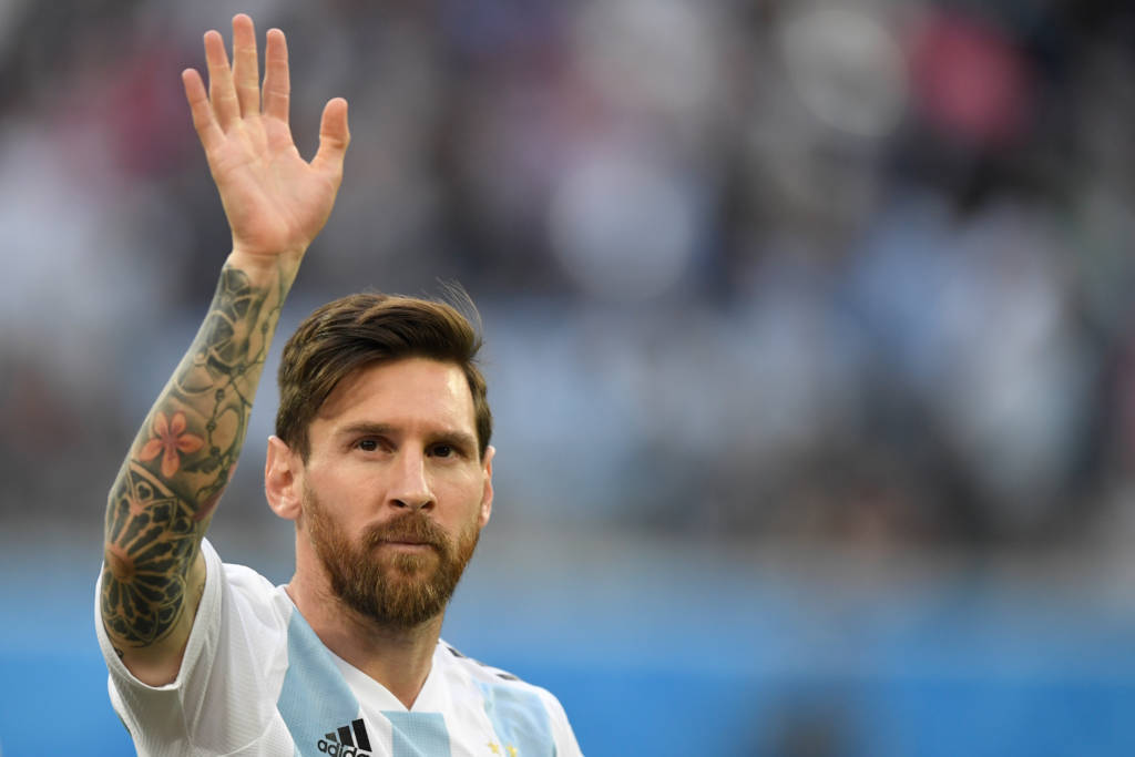 (FILES) In this file photo taken on June 26, 2018 Argentina's forward Lionel Messi waves during the Russia 2018 World Cup Group D football match between Nigeria and Argentina at the Saint Petersburg Stadium in Saint Petersburg on June 26, 2018. / AFP PHOTO / GABRIEL BOUYS / RESTRICTED TO EDITORIAL USE - NO MOBILE PUSH ALERTS/DOWNLOADS