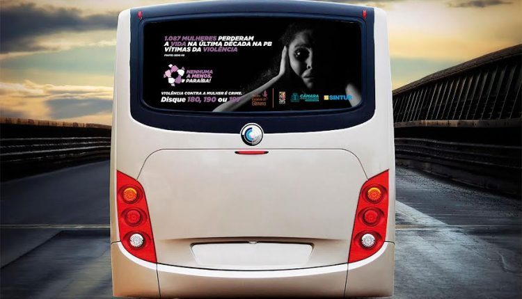 Nenhuma a menos Paraíba: Ônibus divulgam campanha do MPPB contra feminicídio, em João Pessoa