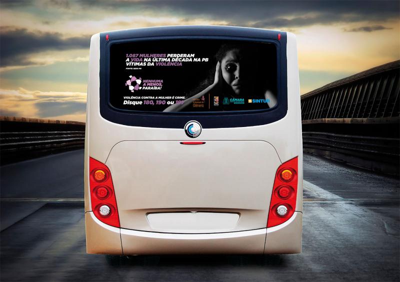 Campanha do MP/PB e CMJP "Nenhuma a menos, Paraíba" ganha veiculação em ônibus urbanos de João Pessoa