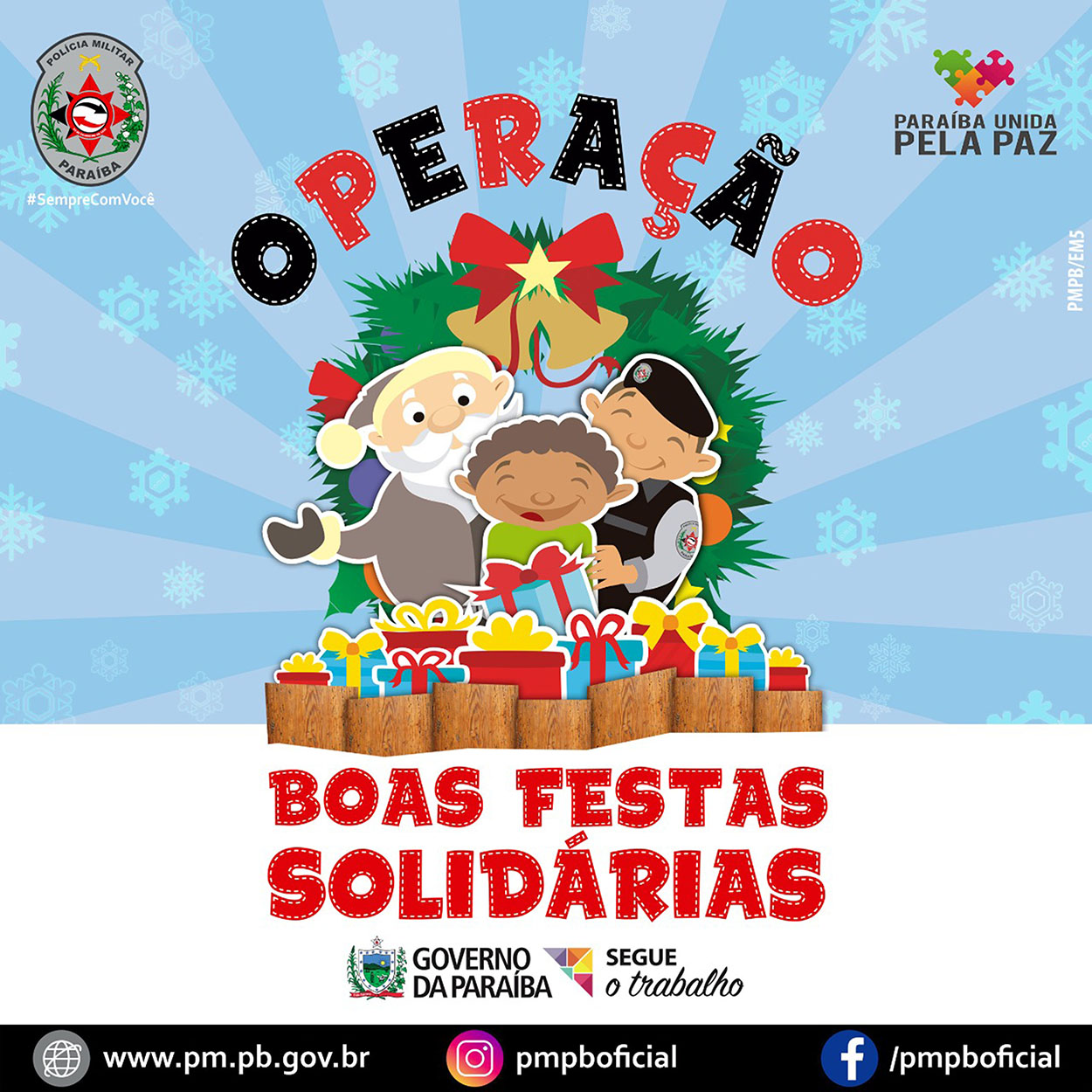 Polícia Militar da Paraíba lança "Operação Boas Festas Solidárias" para arrecadar alimentos