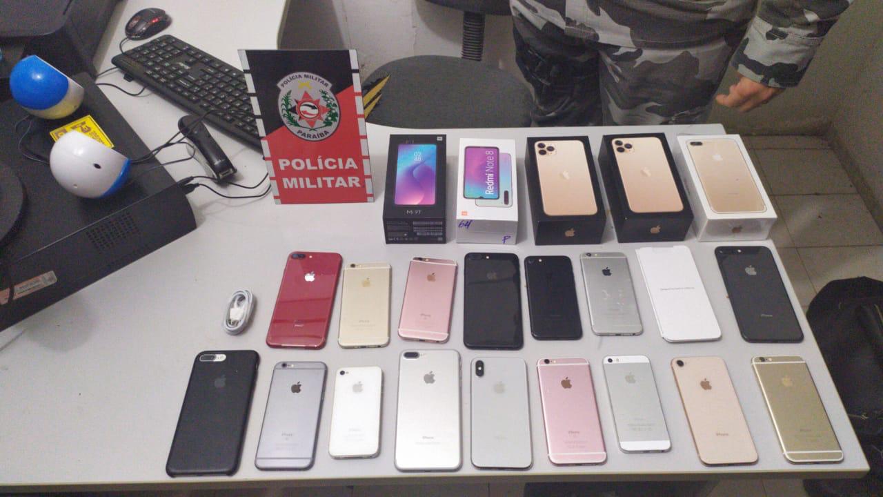EM SOUSA: Polícia Militar recupera 15 celulares roubados e prende quatro suspeitos envolvidos no crime