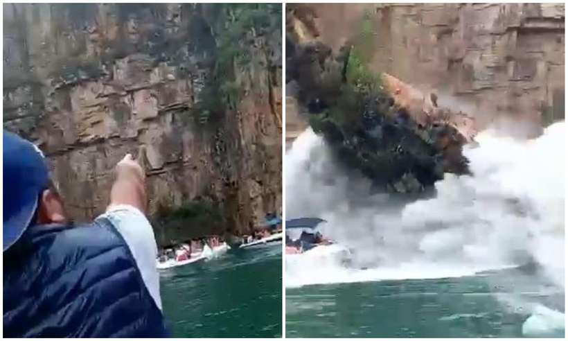 Tragédia, rocha do cânion do lago de Furnas em Capitólio (MG) se desprende, acerta lanchas e mata 5 pessoas e fere 32