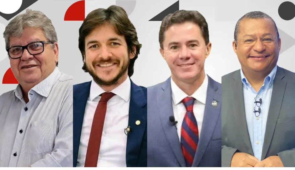 Pesquisa Ipec/TV Cabo Branco na Paraíba aponta João em 1º, Pedro em 2º,  Veneziano em 3º, e Nilvan em 4º na intenção de votos