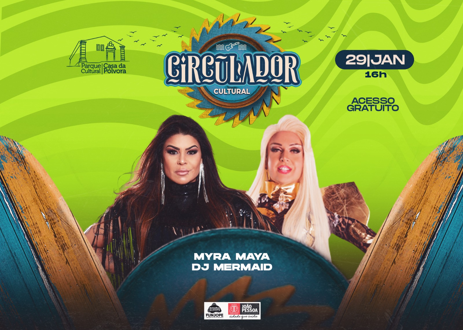 Apoiado pela Funjope: Circulador Cultural tem apresentação de Myra Maia e DJ Mermaid na Casa da Pólvora
