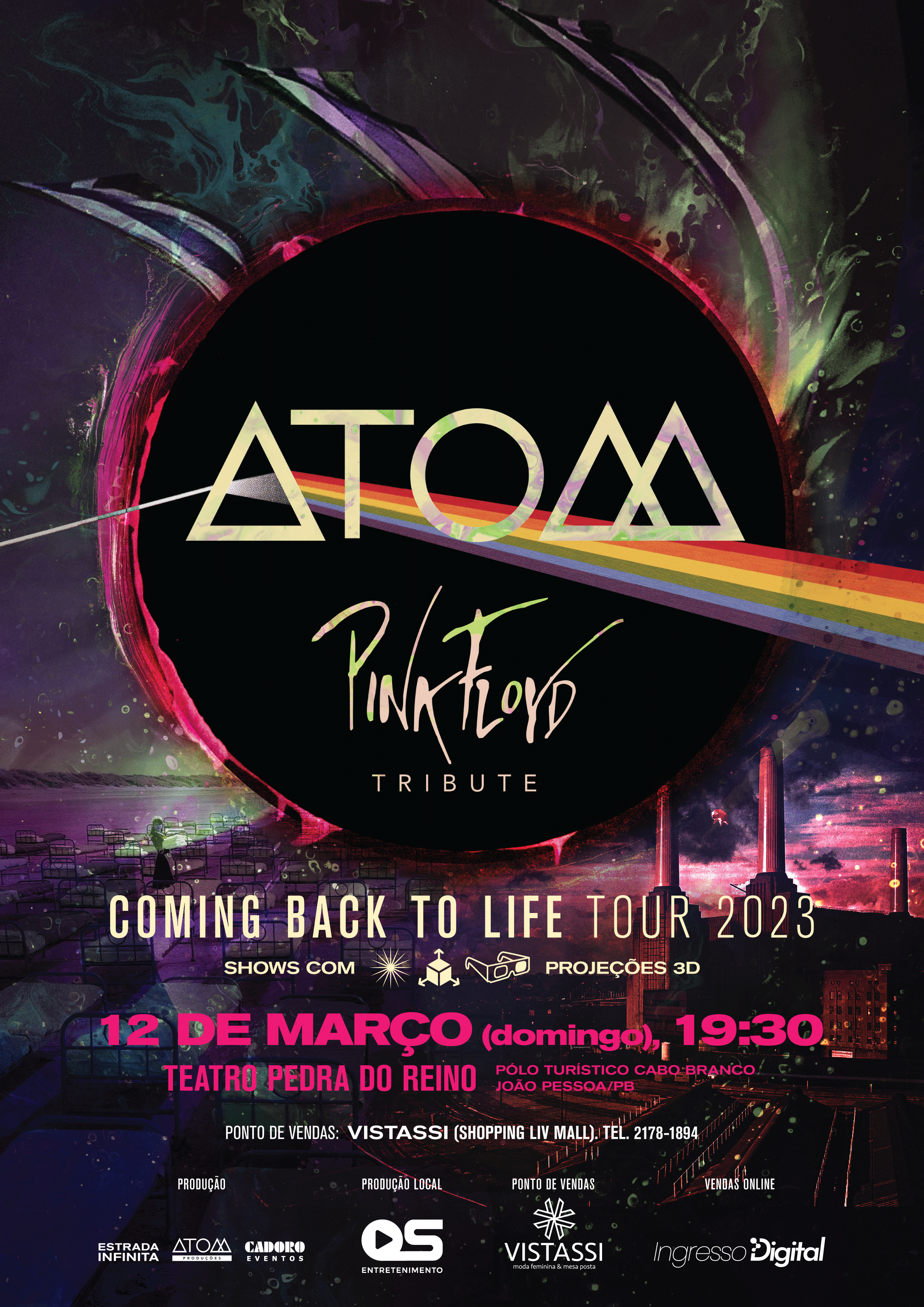 Com experiência 3D, tributo a Pink Floyd acontecerá em março, em João Pessoa
