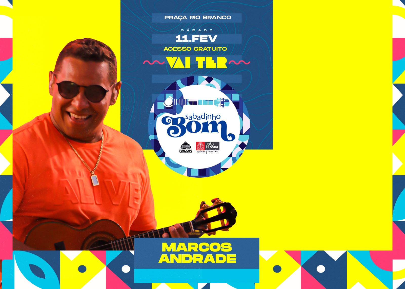 Na folia do Carnaval Tradição; Sabadinho Bom apresenta Marcos Andrade e banda