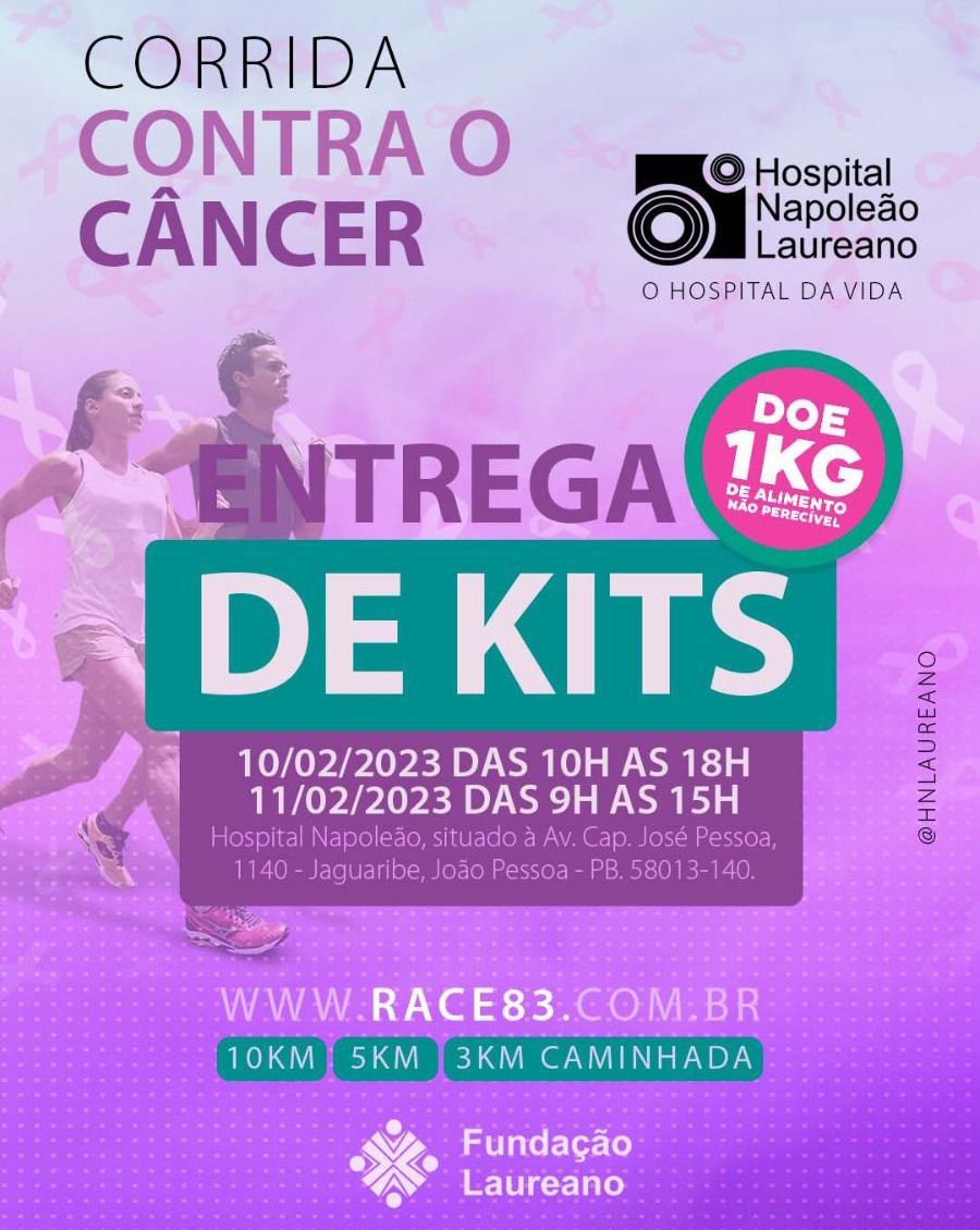 Começa nesta sexta a entrega dos kits para a 2ª Corrida contra o câncer do Laureano
