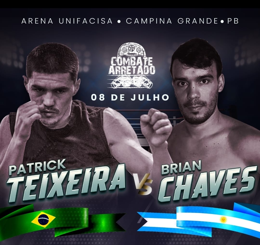 Líder do ranking brasileiro de boxe e ex-campeão mundial, Patrick Teixeira vai enfrentar argentino Brian Chaves em 8 de julho, em Campina Grande