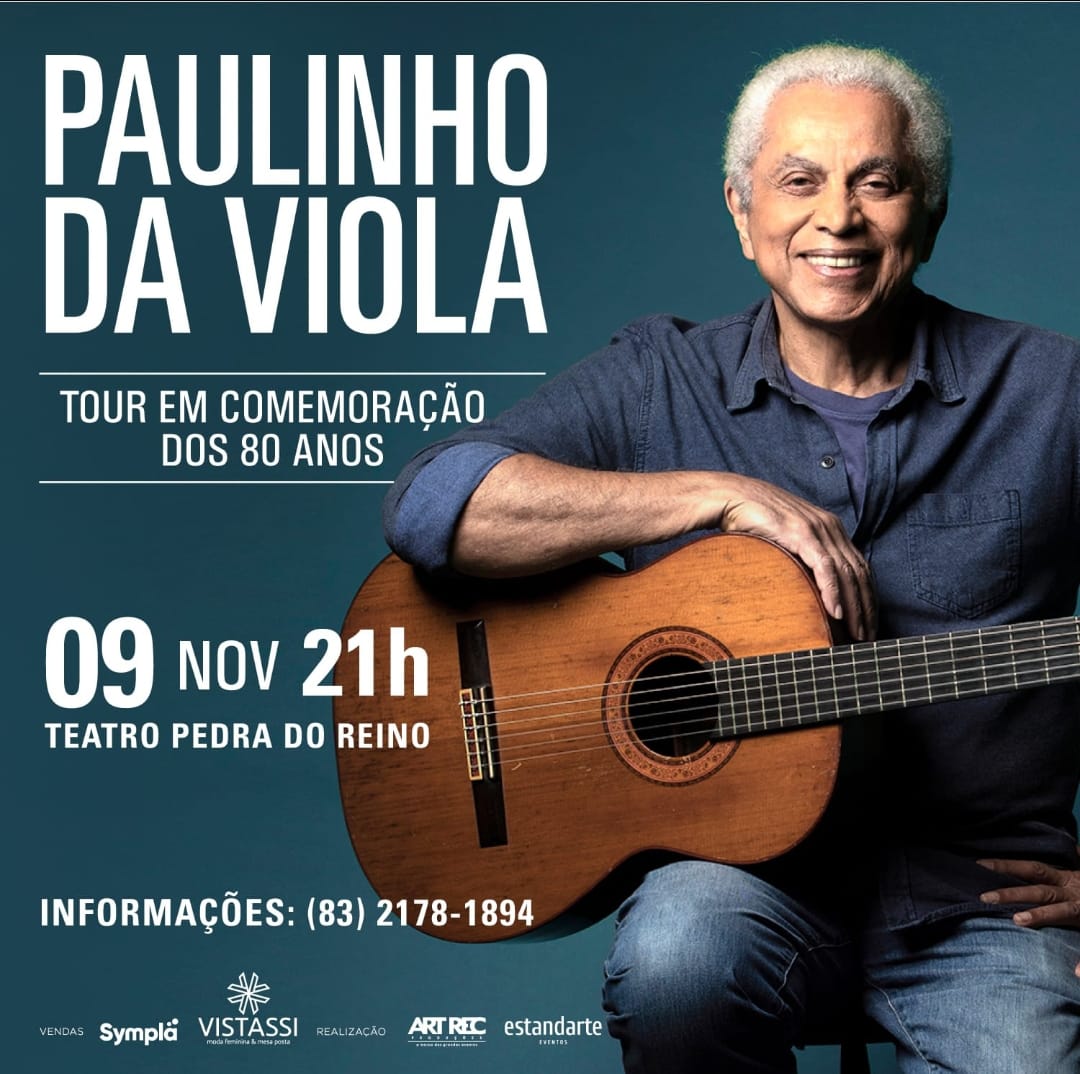 Paulinho da Viola celebra 80 Anos de Idade com Espetáculo Imperdível no Teatro Pedra do Reino, nesta quinta-feira