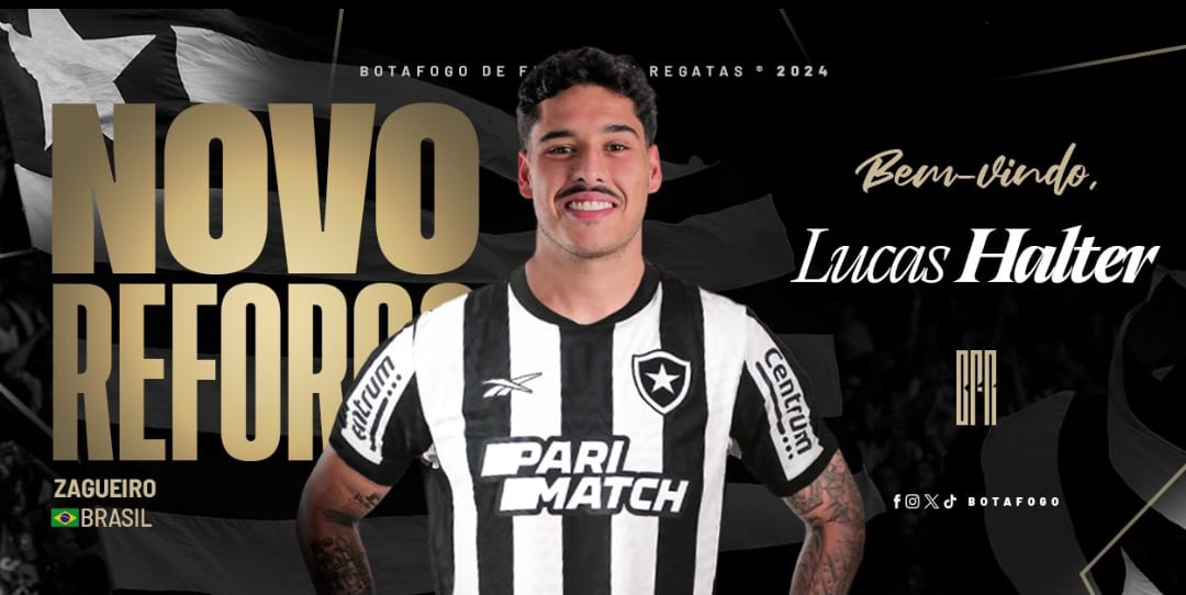 Botafogo oficializa contratação do zagueiro Lucas Halter para substituir Adryelson negociado com o Olympique Lyon