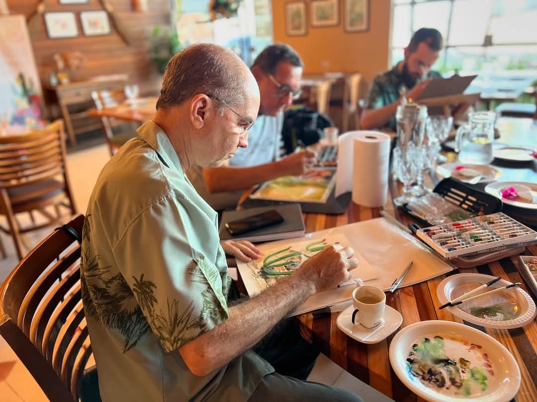 Artistas realizam nesta sexta ‘live painting’ com sorteio de obras em galeria de restaurante