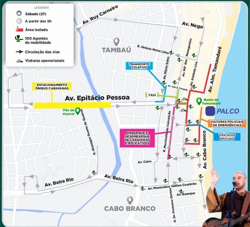 Celebra João Pessoa: Secretaria de Turismo de João Pessoa vai distribuir adesivos para veículos de moradores no entorno do Busto de Tamandaré