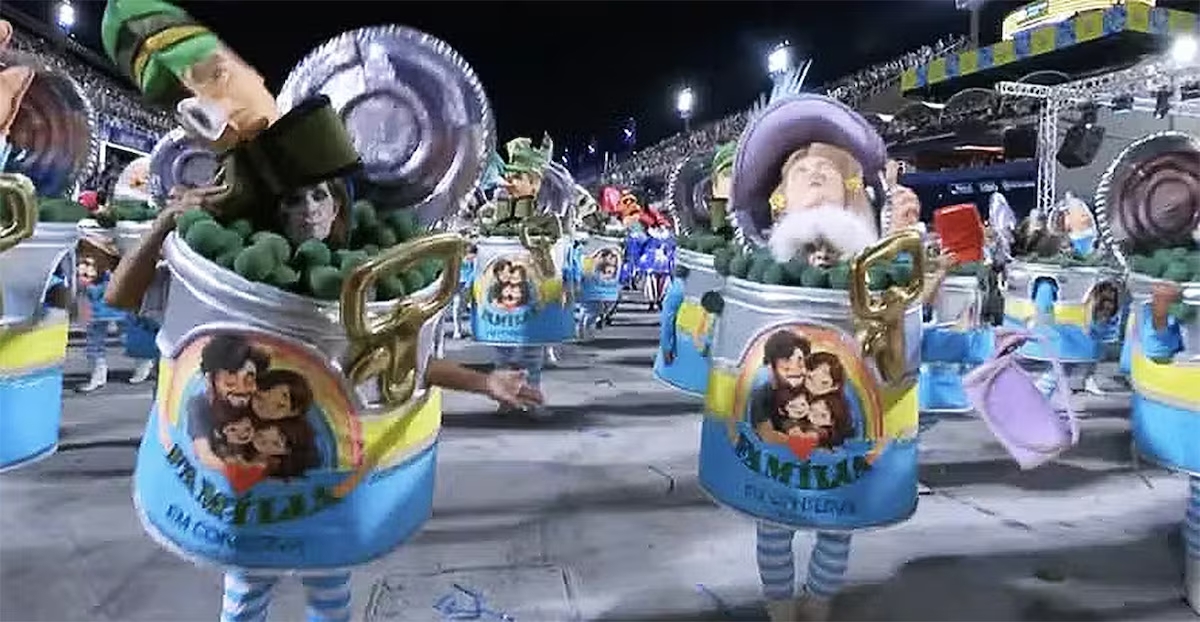 Com dinheiro público, escola de samba que homenageou Lula mirou evangélicos, agro e oposição em ala ‘família em conserva’